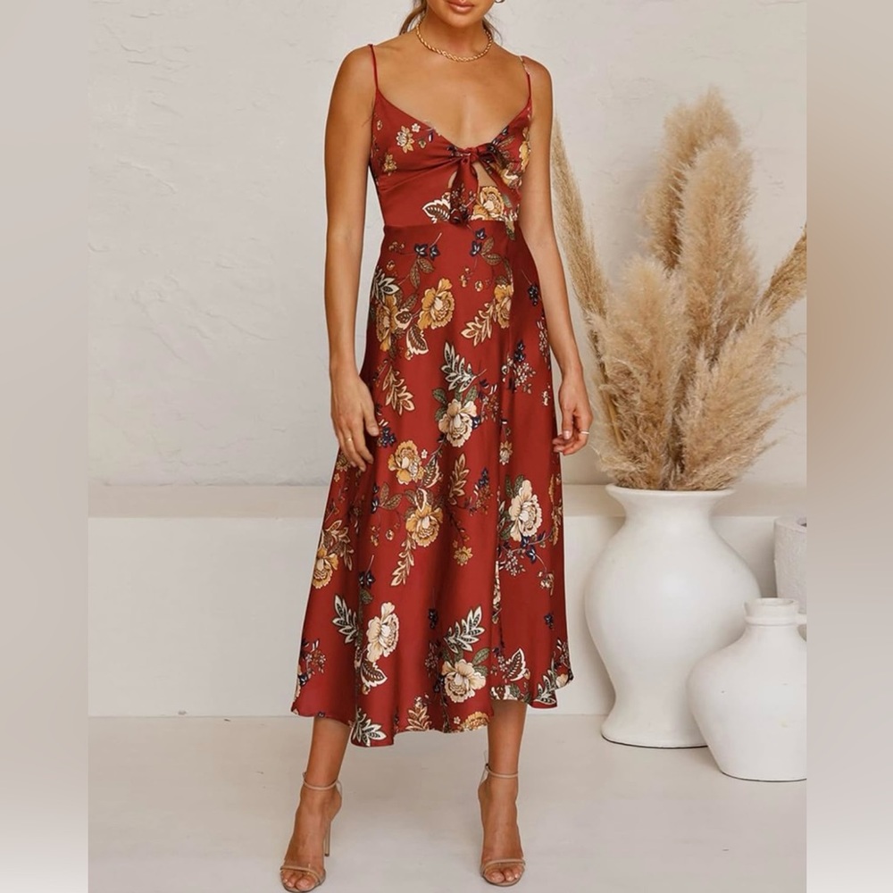 Red Satin Dress